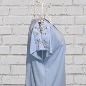 Michael Kors Light Blue With Chains On Short Sleeves.